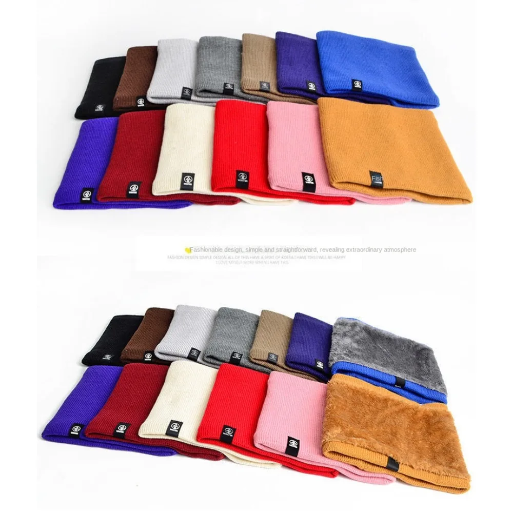 

Soft Neck Warmer Winter Windproof Scarf Solid Color Windproof Cashmere Winter Ring Scarf Knit Plush Plush Warm Winter Ring Scarf