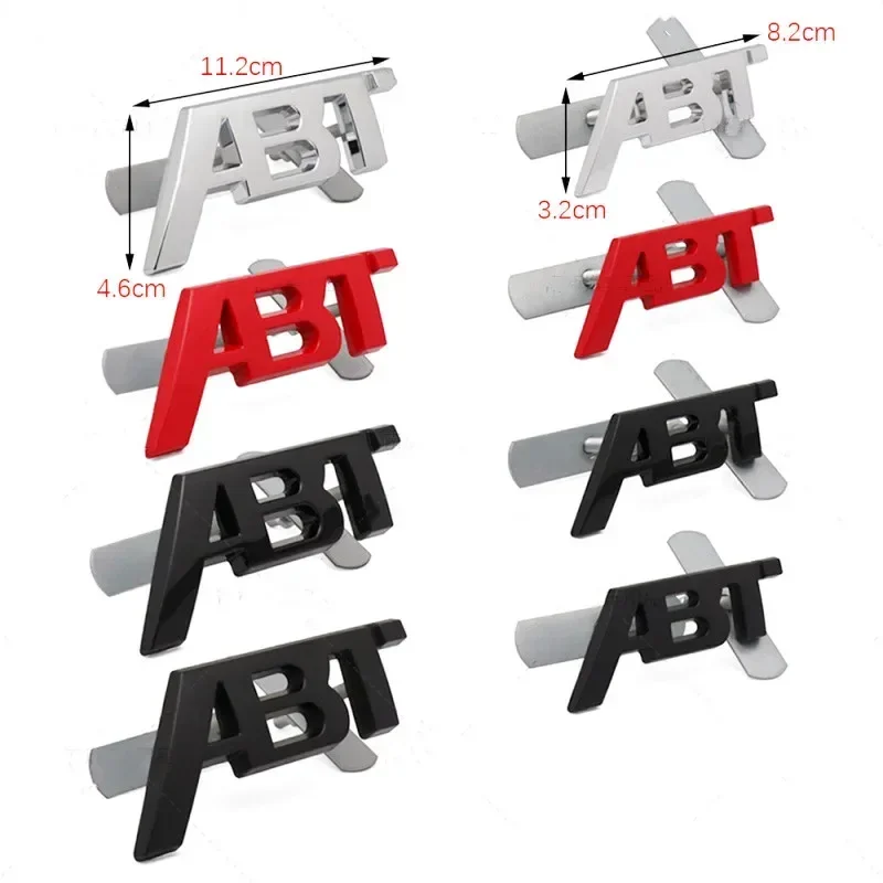 شعار ABT معدني ثلاثي الأبعاد لشواية السيارة الأمامية ، ملصق شارة ، شارات لفولكس فاجن ، جولف ، ساجيتار ، بولو ، أودي A3 ، A4 ، A5 ، A6 ، A7 ، A8 ، Q3 ، Q5 ، q7 ، TT ، rr