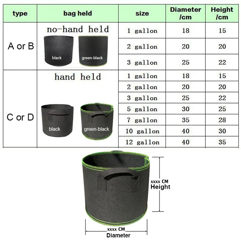 5gal 10gal tkanina roślina ziemniak rosną torby doniczki doniczki narzędzia do doniczek zaopatrzenie ogrodu rosnące warzywa duży rozmiar warzywa
