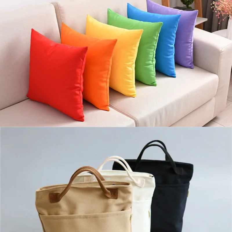 Thickened Cotton Canvas Fabric By Meters for Bag Sofa Cover Pillowcase Tablecloth Diy Sewing Wearable Textile Cloth Plain White - view 3