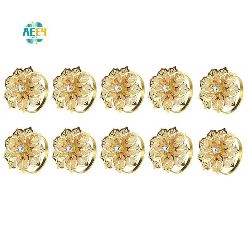 

AEE4-Napkin Ring Collection Decorative Set Of 10PCS For Cloth Napkins Napkin Holder Kitchen Decor Wedding Decor