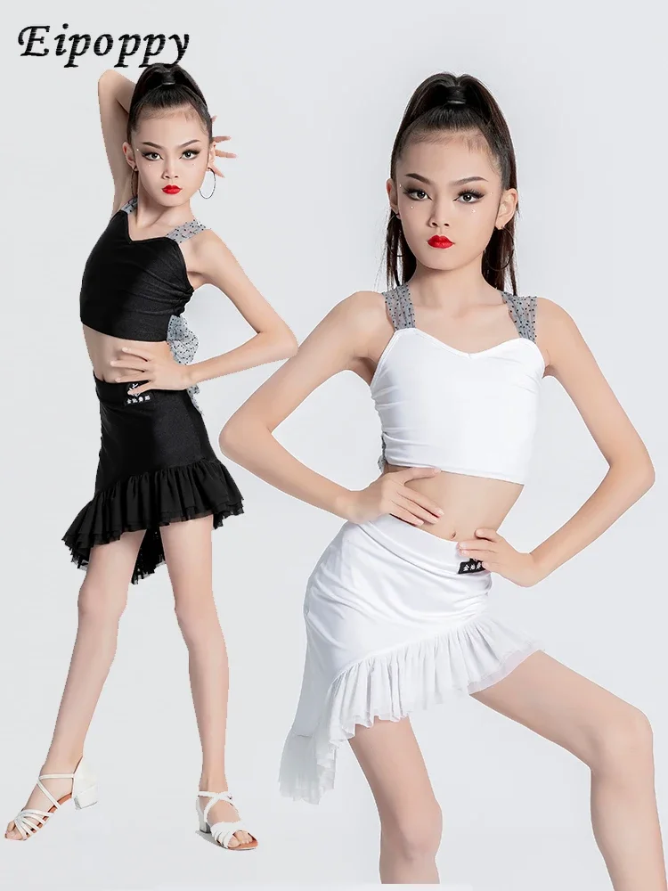 女の子のラタンダンススカート、子供の運動服、競技パフォーマンス