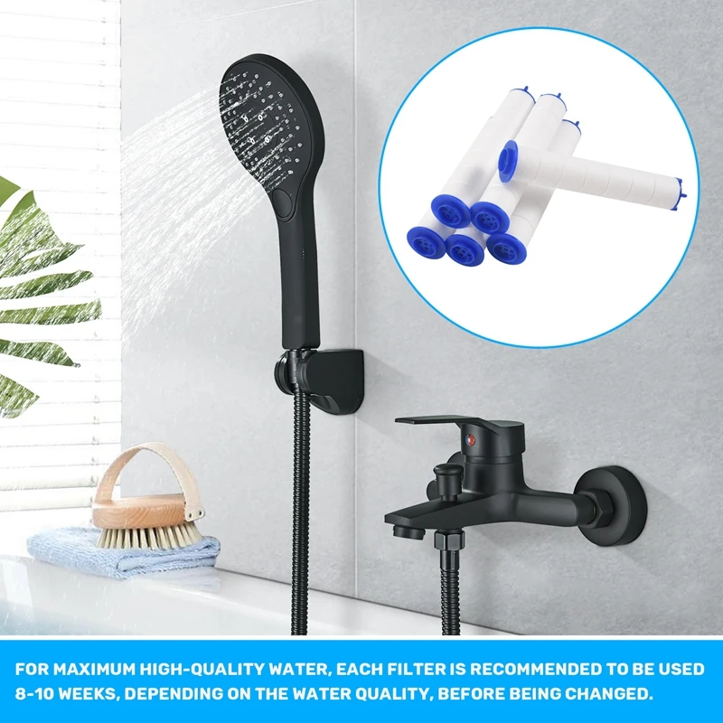 高圧シャワーフィルターコア、ハンドヘルド浄水、バスルームバス、6個
