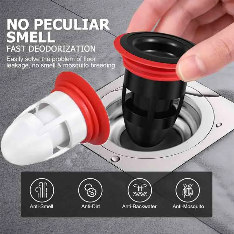 

Anti-Odor Floor Drain PP Silicone Back flow Preventer Valve Sewer Core Drainage Insert Plug Gas Sealer Floor Strainer Trap Seal