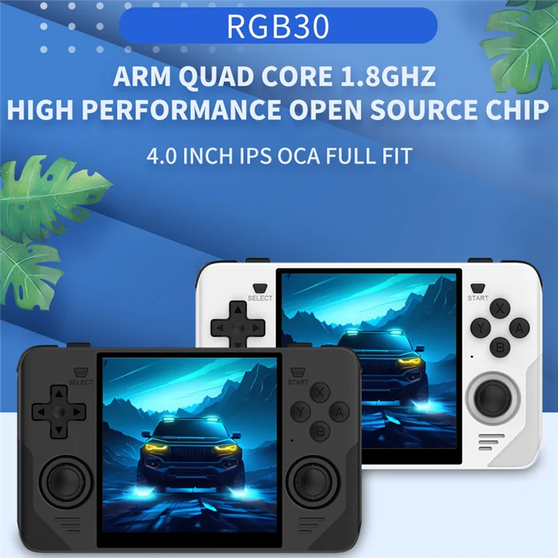 

RGB30 Retro Game Console 16G+64G 4.0 Inch 720X720 Quad-Core CPU 5Ghz Wifi+Bluetooth 4100Mah Handheld Game Controller A Durable