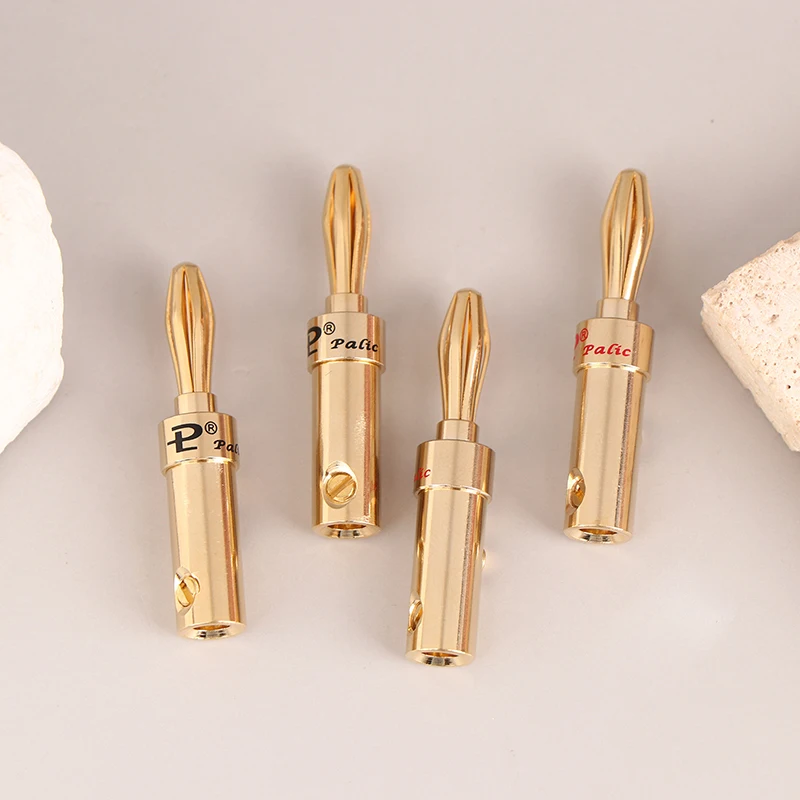 New Hot 2Pcs Gold-plated Copper Cross Banana Speaker Plug Connector Adapter Audio Banana Connectors for Speaker Wire Amplifiers