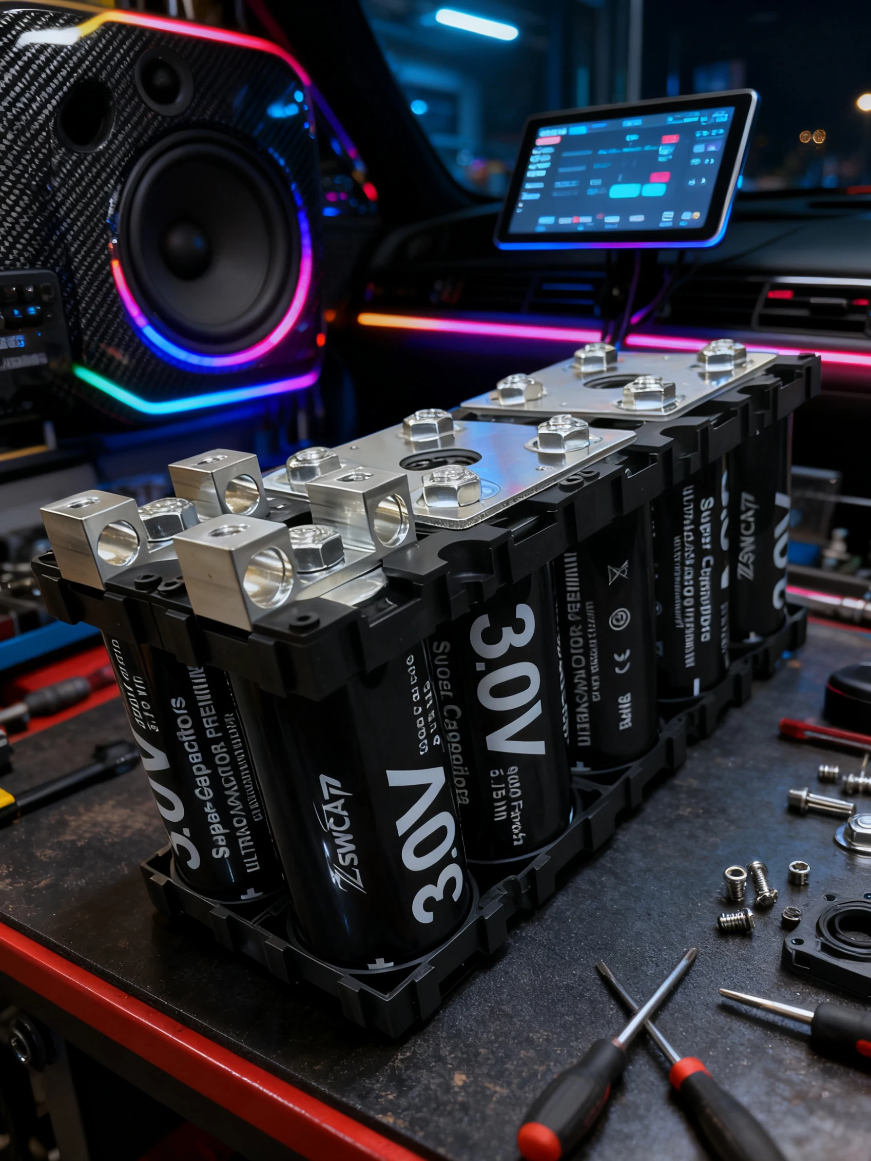 Supercapacitor 15V 1200F - Potência Extrema para Som Automotivo e Partida - CCA Alto, Baixa Resistência Super Capacitor