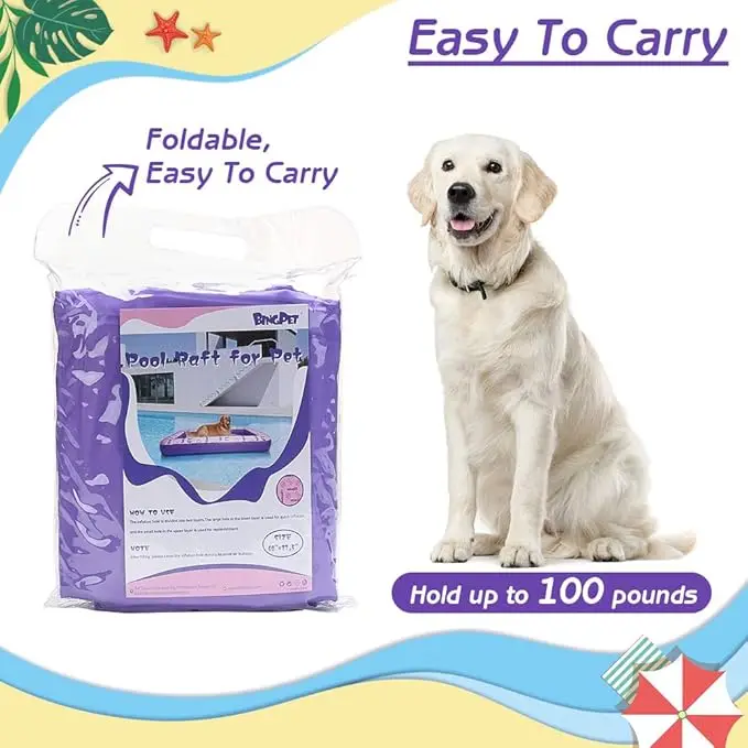 Inflatable Dog Floating Rafts Are Suitable for Summer Swimming Pools They Are Inflatable and Foldable Pet Swimming Pools