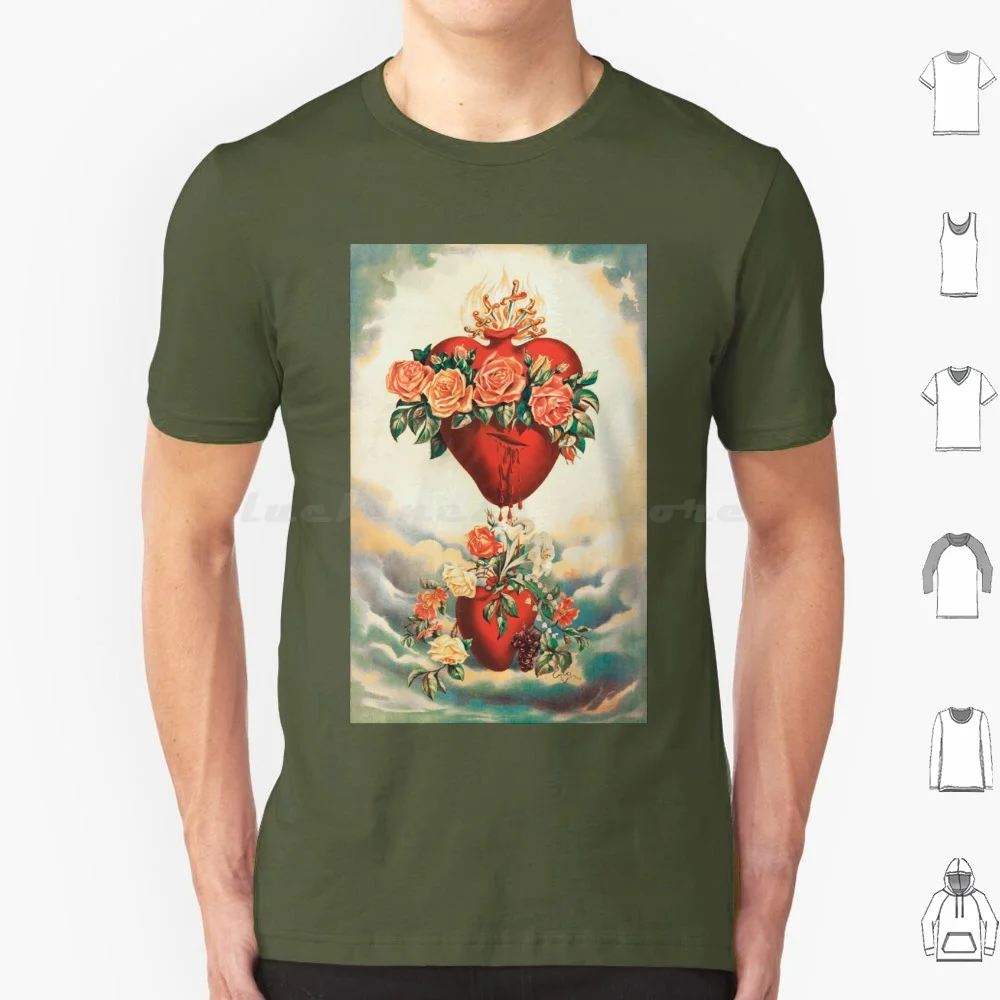 Camiseta con corazón de la Virgen María inmaculada para hombres, mujeres y niños, 6xl, corazón católico de María, Jesús, Virgen María, corazón inmaculado, amor de la Biblia