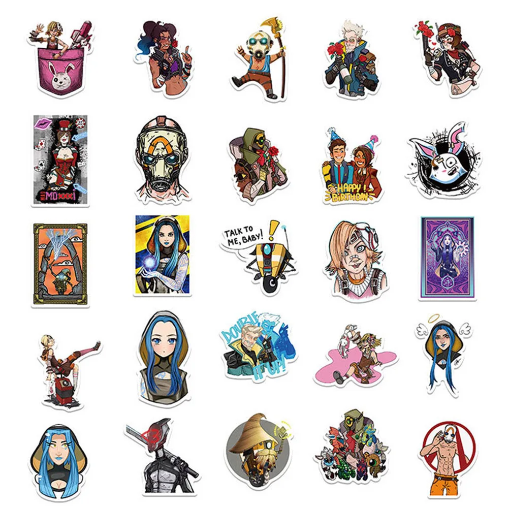 10/30/50PCS Game Borderlands Sticker Cartoon Cool Graffiti Decoration Water Cup Laptop Luggage Guitar Waterproof Decal Kids Toy