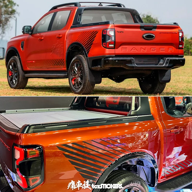 Pickup truck Car sticker FOR Ford Ranger 2023 trunk modification fashion off-road sports decal film