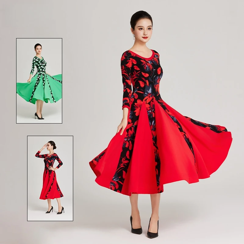 2025 Nieuwe hoogwaardige ballroomdansjurk voor dames Standaard moderne dansjurk voor dames Oefenkleding Costomes