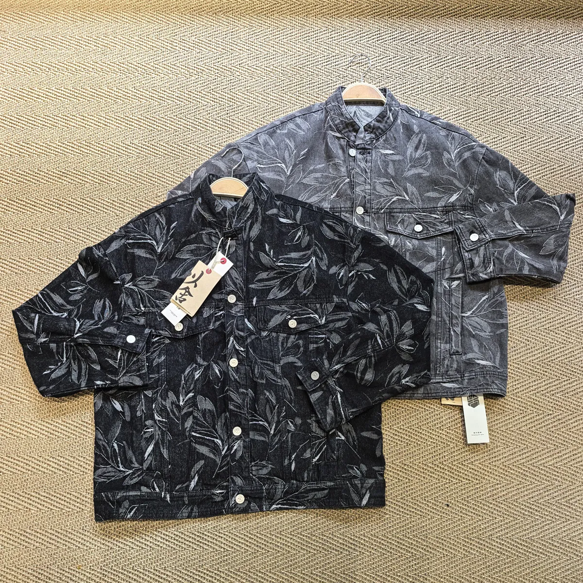 2026 New Full Flower Short Coat Cleanfit Niche Baggy Motorcycle Jacket Denim Coat Trendy Retro