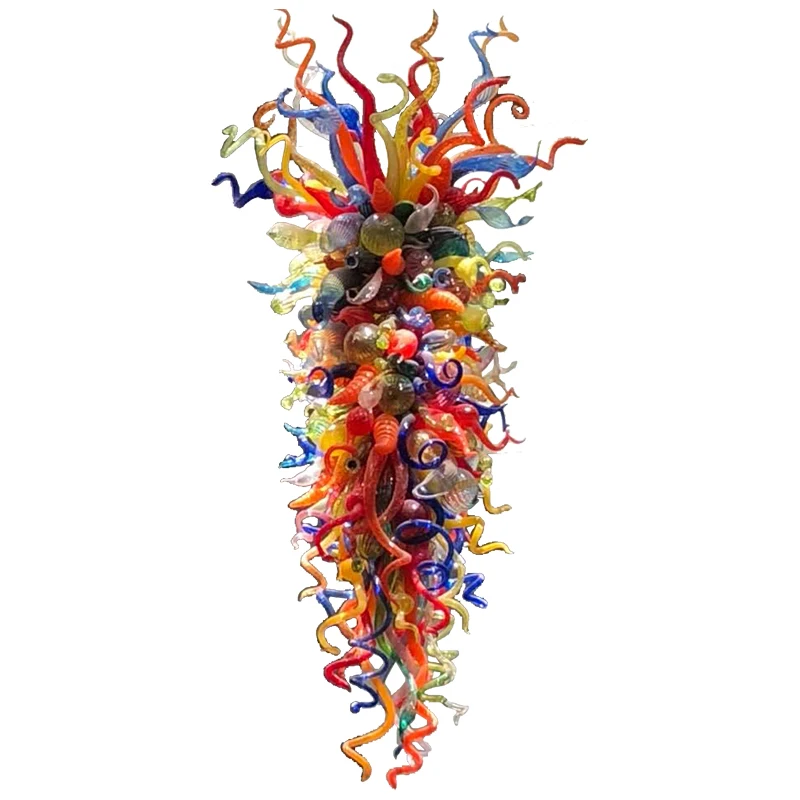 Chihuly Glass Pendant Lamps Long Hand Blown Glass Chandelier Lighting for Living Room Stair Art Decoration