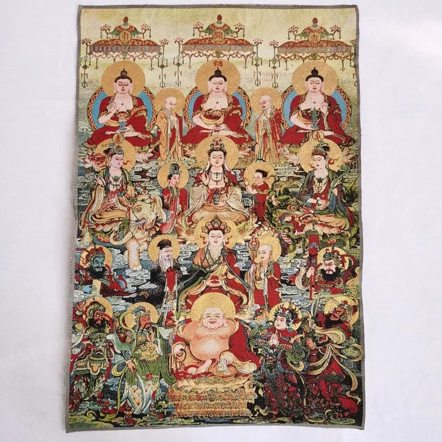 

Китайская старая шелковая вышивка, картина Thangka, фрески Будды