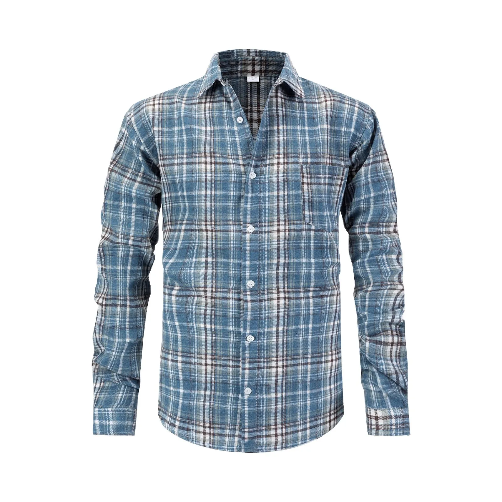 

Men's Social Party Fitness Training Bottom Striped Lapel Long Sleeve Shirt