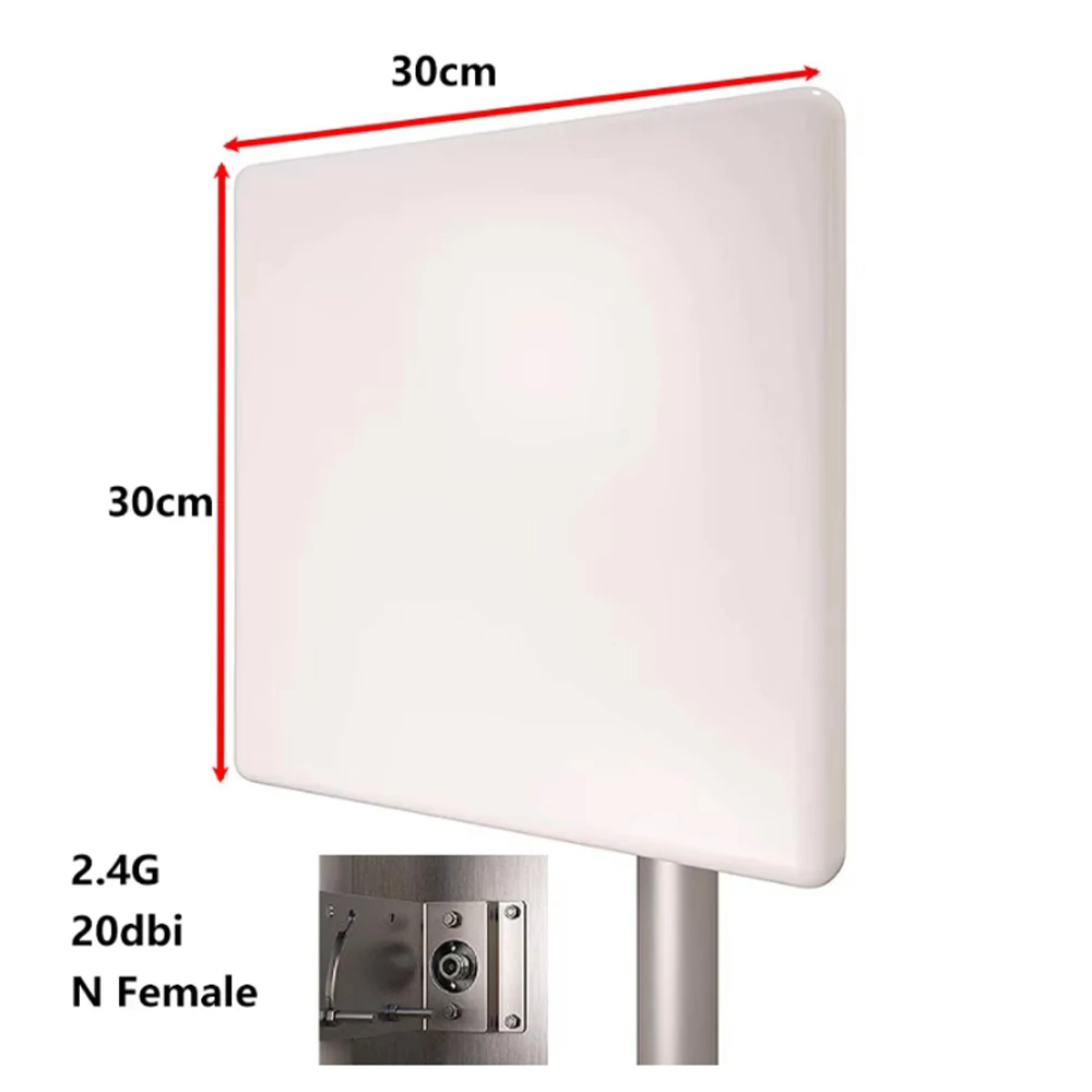 20dBi 2.4GHz Outdoor WiFi Panel Antenna-Directional for 2400-2483MHz,Weatherproof for Pole Mounting,18/15/14dBi Options