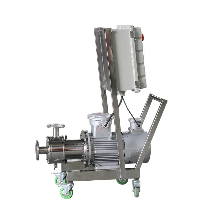Powder Homogenizer Mixer Full Explosion Proof High Shear Pump with Wheels