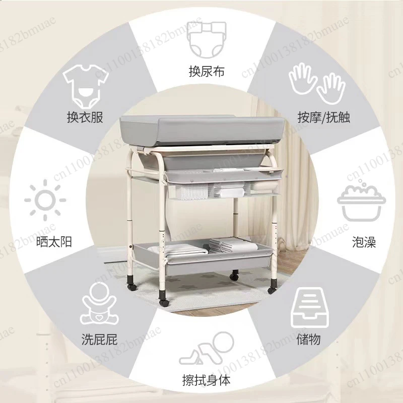 Newborn Multi-functional Bath Table, Baby Care Table, Integrated Bathtub, Foldable