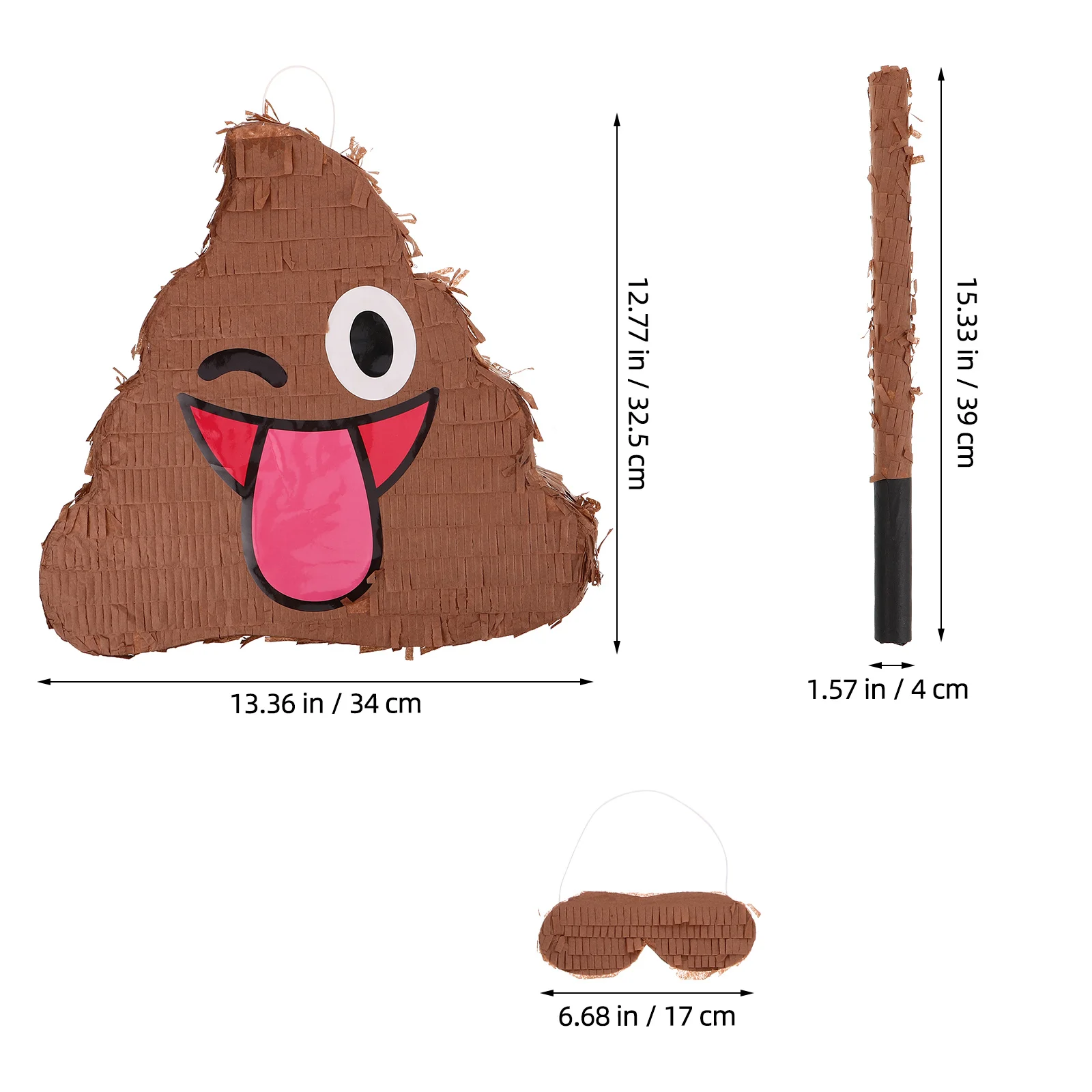 1 Set Paket Pinata Kotoran Lucu Emoticon Piñata Dengan Penutup Mata Konfeti Untuk Dekorasi Pesta Ulang Tahun Permainan Fiestas Kotoran