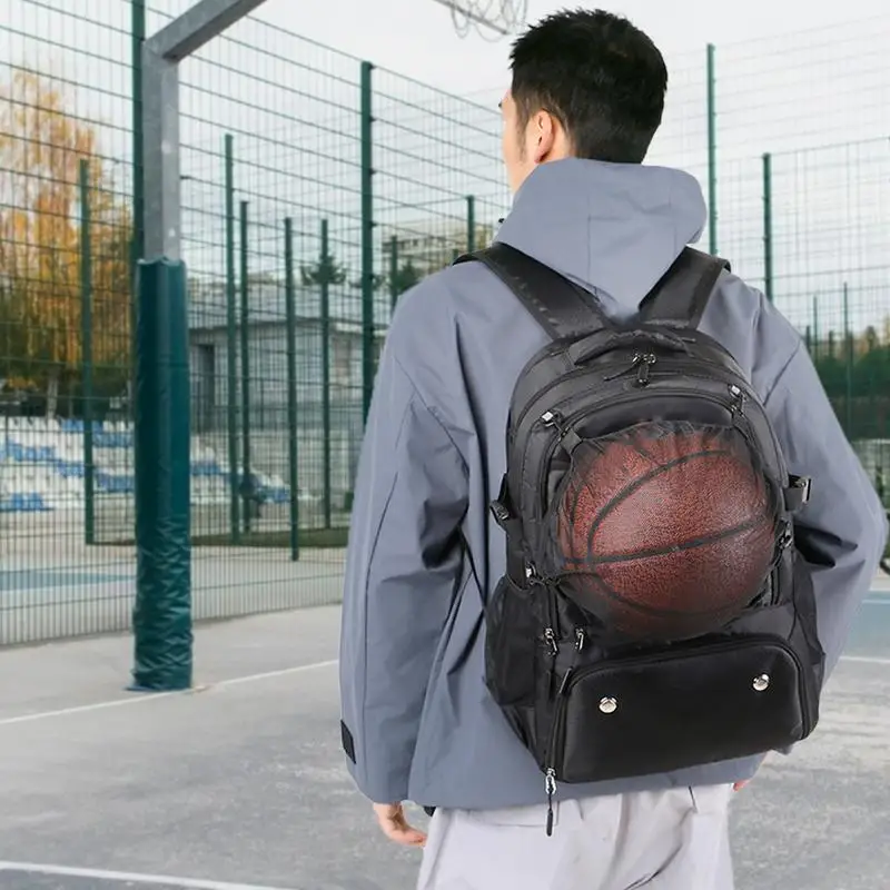 

Basketball Bag With Ball Organizer Football Bag With Ball Compartment Soccer Backpack With Shoe Carriage For Home Outdoor Sports