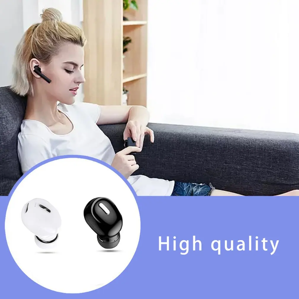 Earphone 5.0 Nirkabel In-Ear Mini Headset HiFi Mikrofon Earbud Olahraga Earphone Bebas Genggam untuk Huawei untuk Iphone