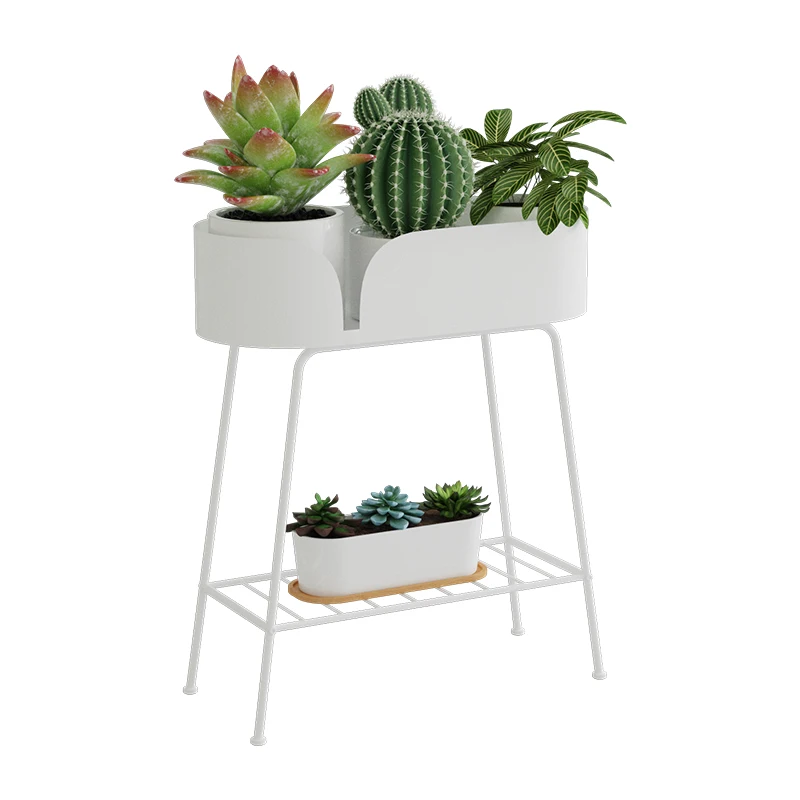 

Balcony flower stand multi-layer floor-to-ceiling living room indoor plant placed simple wrought iron succulent flower pot shelf