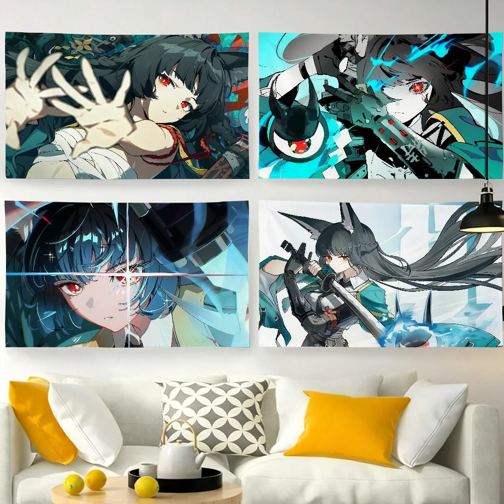 Game ZZZ Hoshimi Miyabi flag For Garden Party Living Room Home Wall Decor Banner Bedroom Outdoor Tapestry