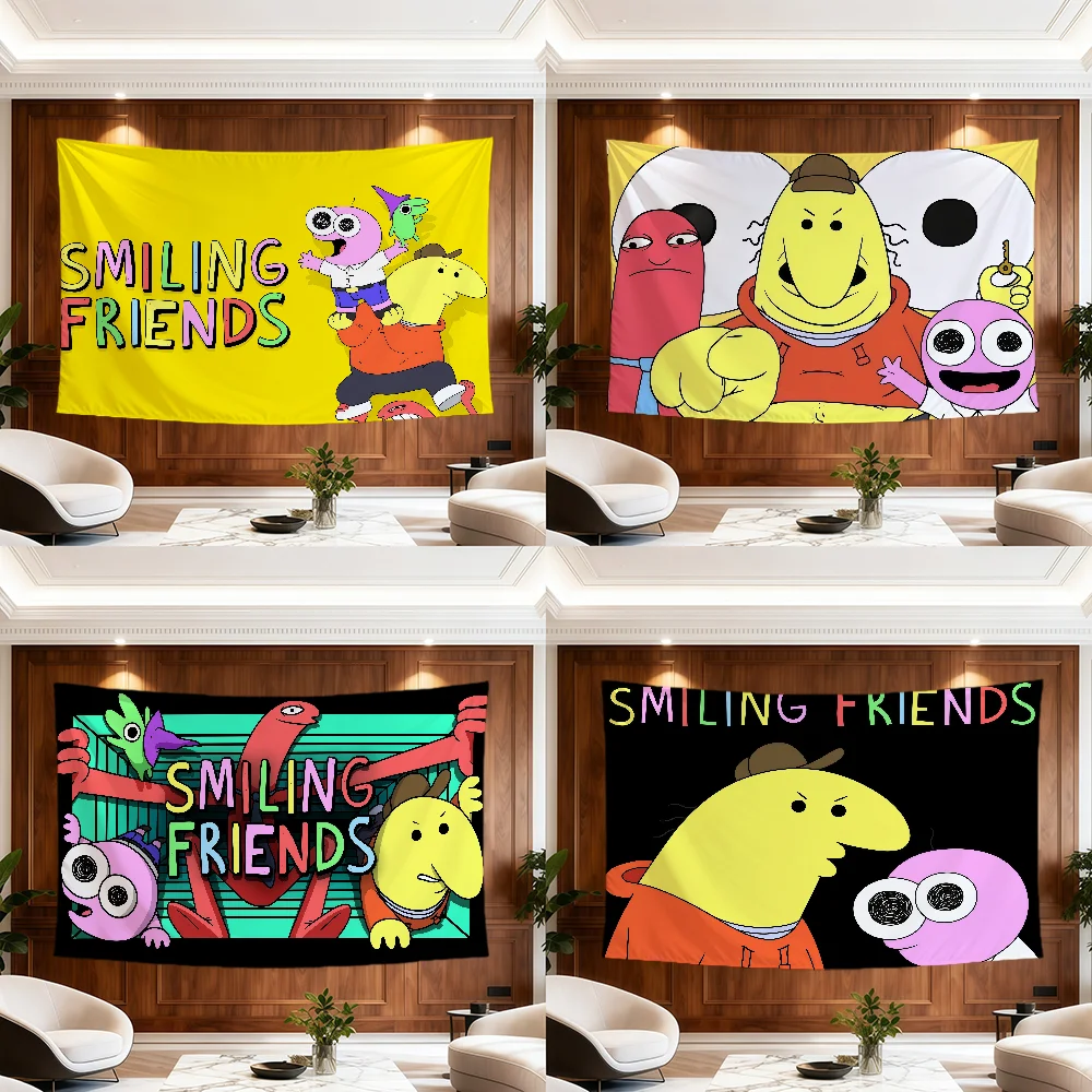 cartoon art anime S-Smiling F-Friends flag For Room Dorm Camp Party Garage Bar Picnic hogar home Decor Banner Wall Hanging Gift