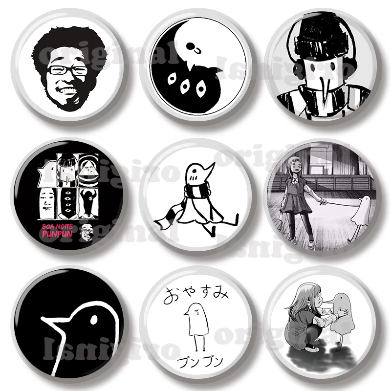 44MM Oyasumi Punpun Goodnight Pin Soft Button Jewelry Creative Badge Cartoon Brooch Lapel Pin Bag Backpack Hat Decoration
