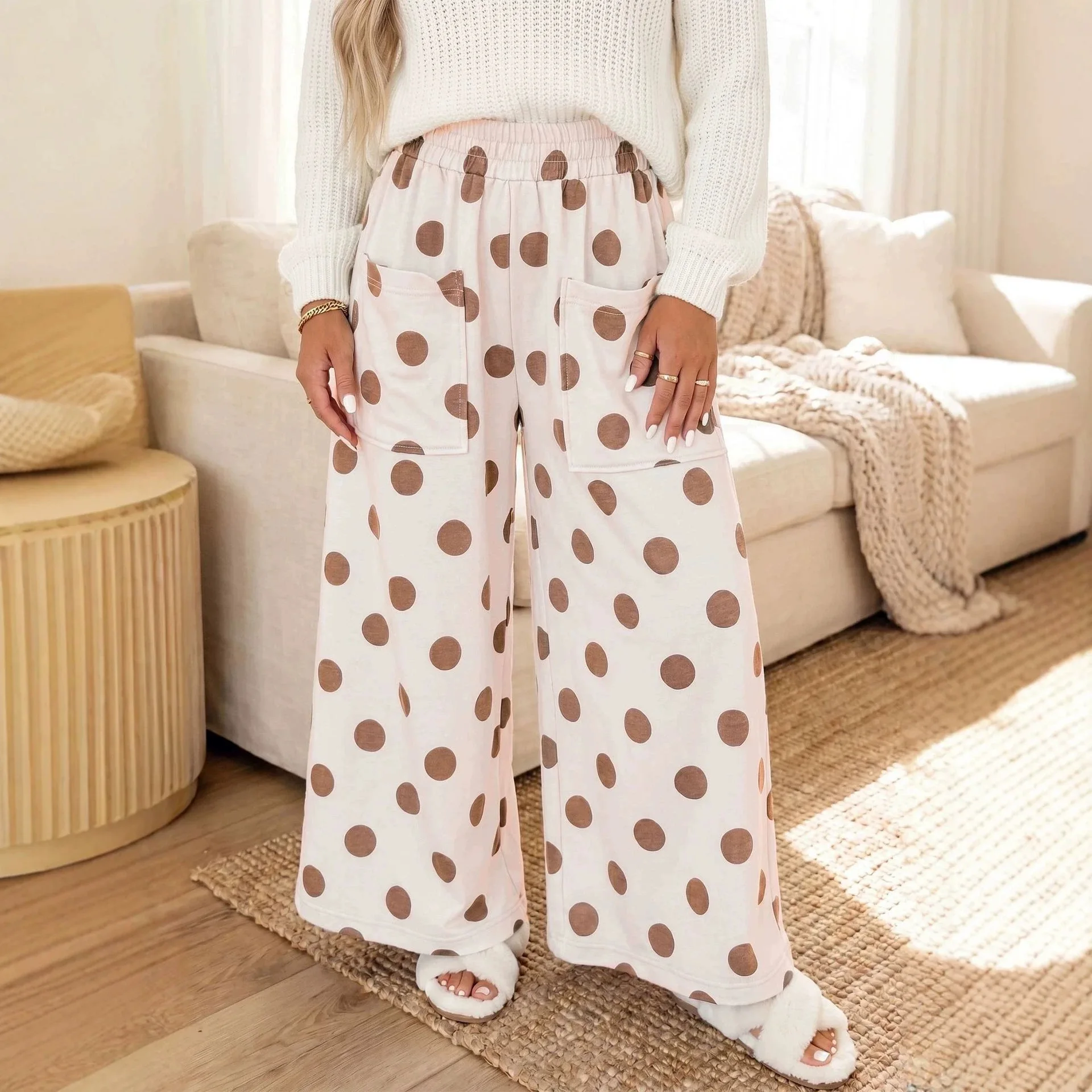 2026 Autumn/winter New Collection: Fashionable And Multifunctional High-waisted Random Pants. For Women, Featuring A Polka Dot.