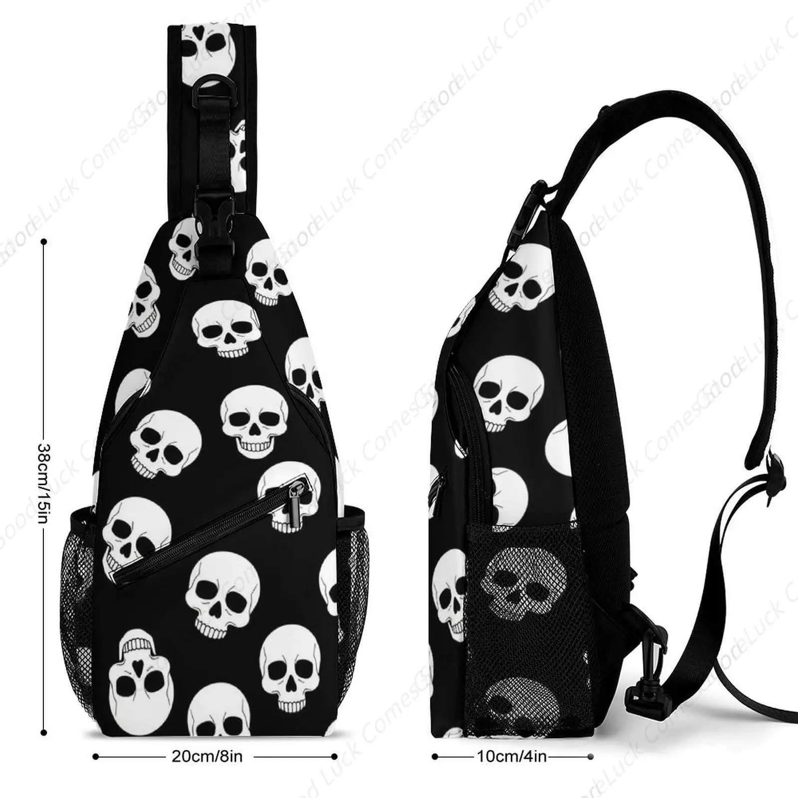 Casual Sling Backpack Chest Shoulder Crossbody Backpacks, Unbalance Gym Funny Sack, Skull Bones, Satchel Travel Bag Outdoor