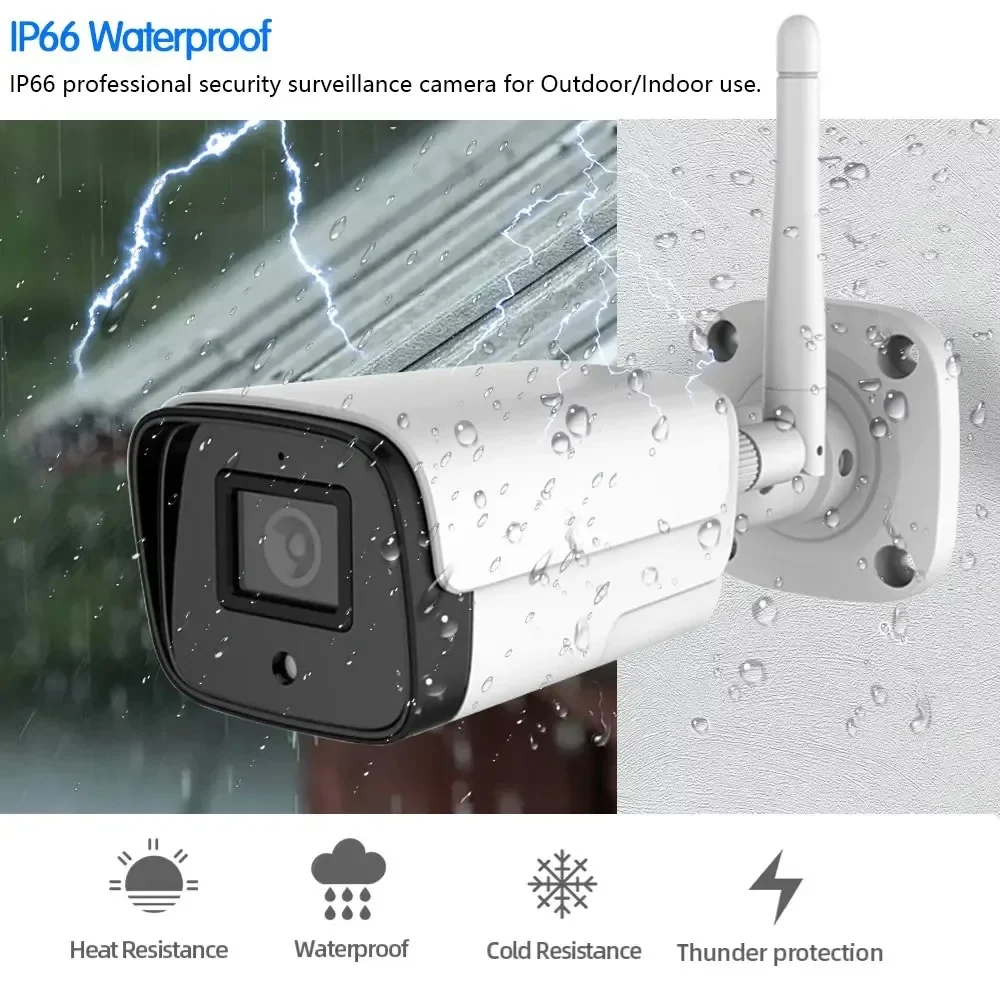 Tuya Smart Life Wireless IP Camera Wifi Wired CCTV Bullet Camera Outdoor Two Way Audio TF Card Slot IR 20m P2P Optional 5MP