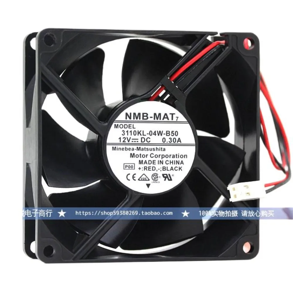 1pcs 3110KL-04W-B50 8025 8CM 12V 0.30A Two-Wire Ball Cooling Fan