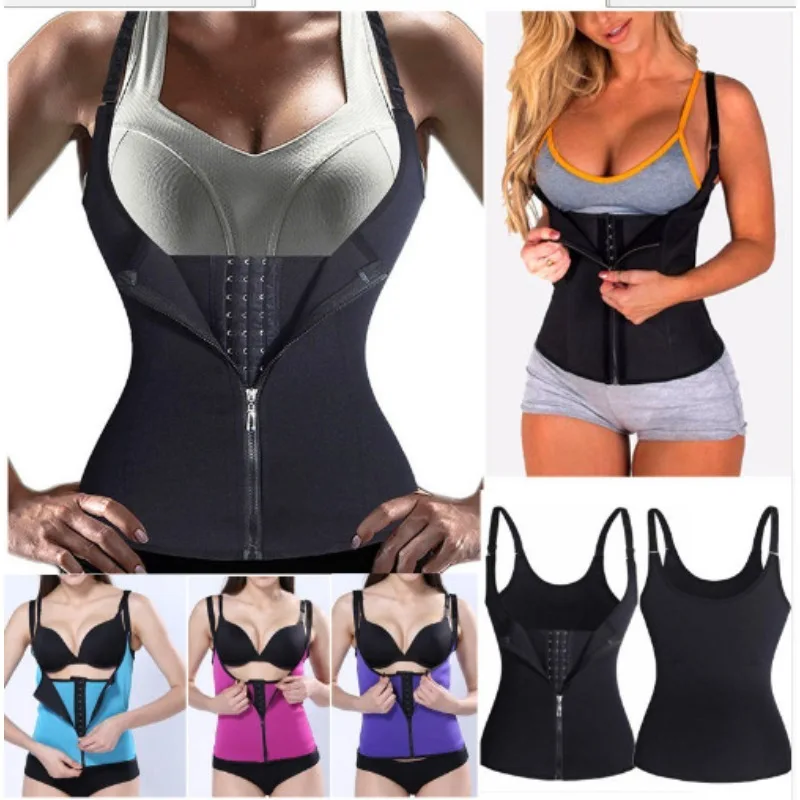 

Women Waist Trainer Push Up Vest Tummy Belly Girdle Body Shaper Waist Cincher Corset Zipper Vest Plus Size S-4XL Shaperwear