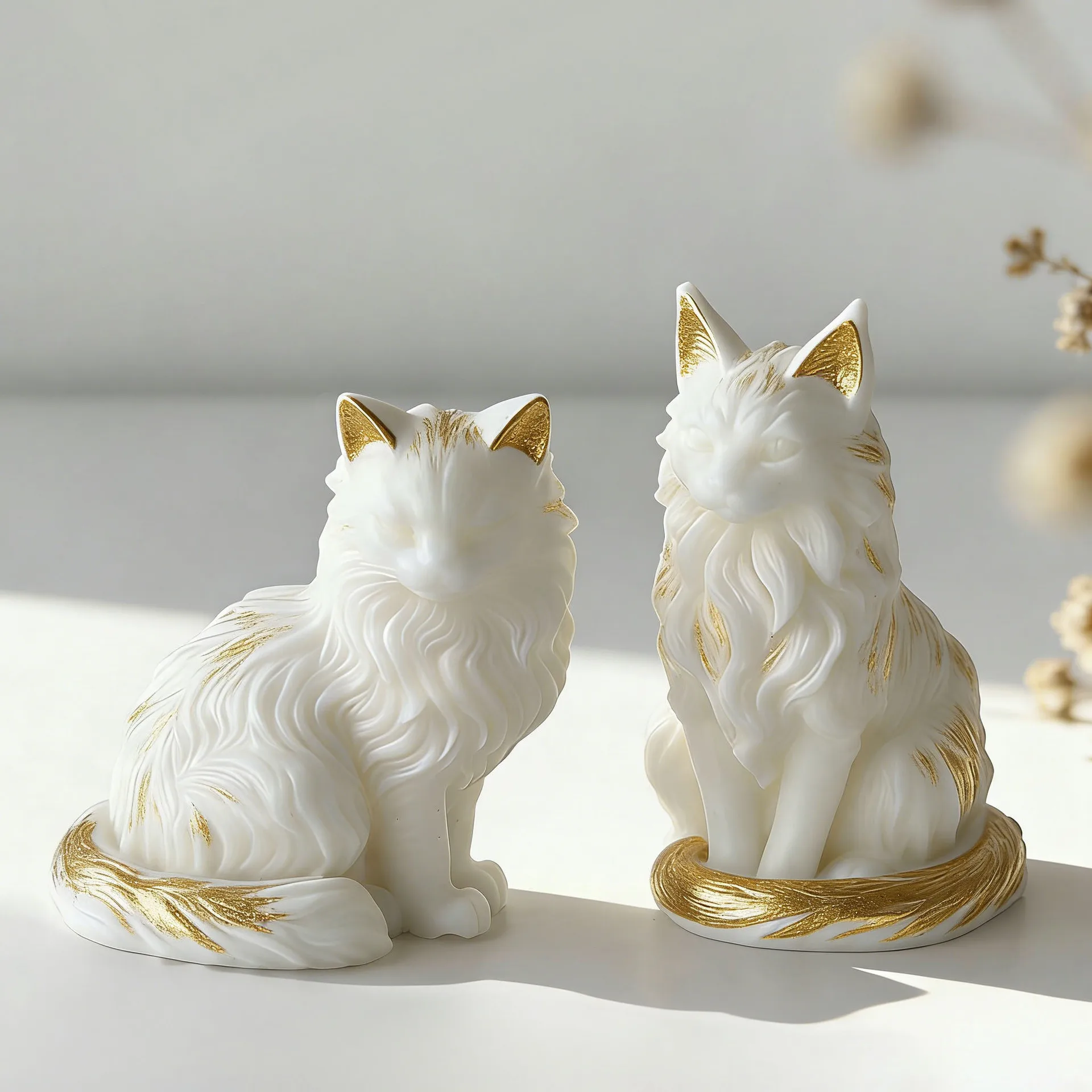 Molde de Silicona para Velas con Forma de Gatito Maine Coon, Molde de Resina de Yeso Perfumado Hecho a Mano, Molde de Gato Sentado para Decoración del Hogar, Manualidades
