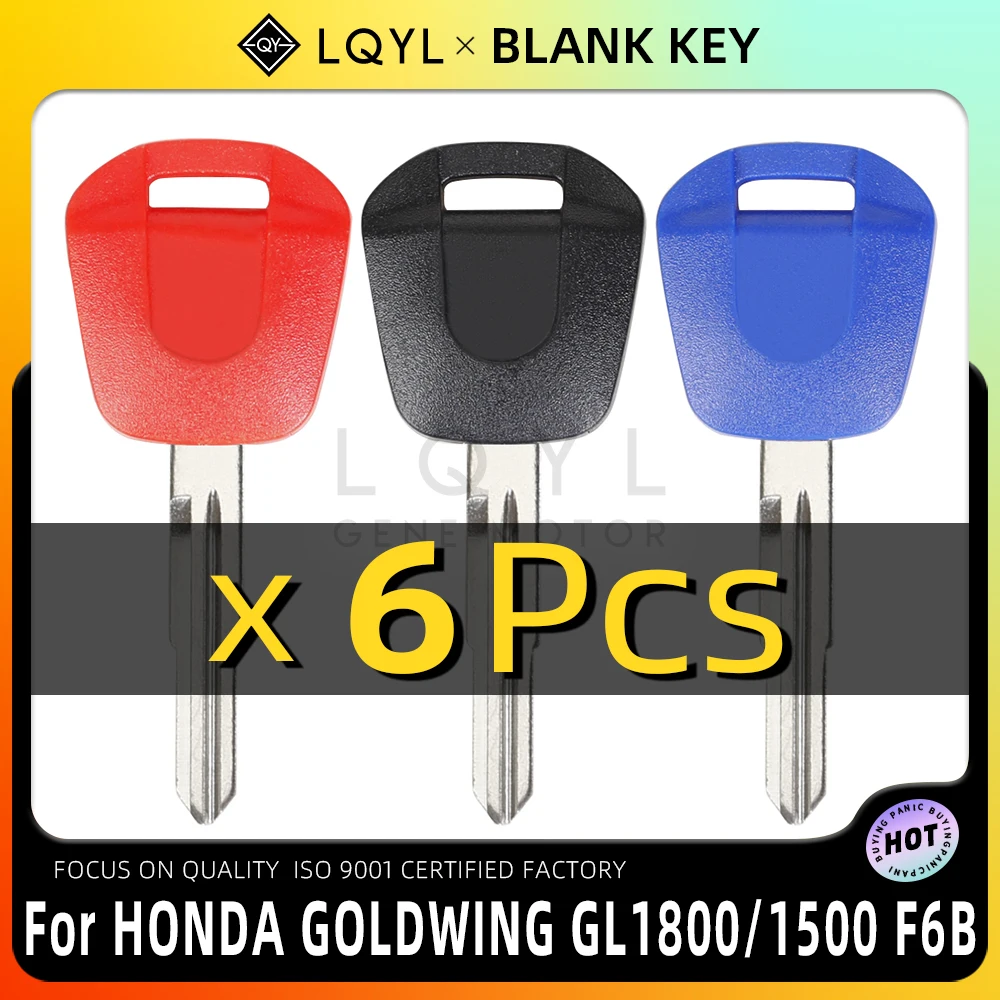

LQYL 6 шт. новый пустой ключ для мотоцикла, замена необрезанных ключей для HONDA GL1800 GL 1800C F6B GL1500 1500 1800 FB 6B