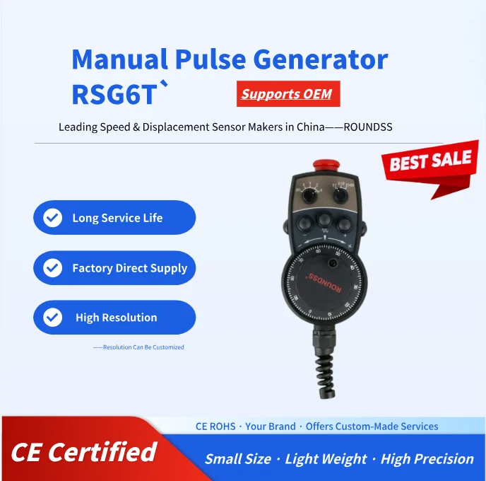 2026 Roundss RSG6T 4/6/8/12 Axis Magnetic CNC Rotary Encoder with Inching Function & Emergency Stop Built-in Switch 5V TTL Outpu