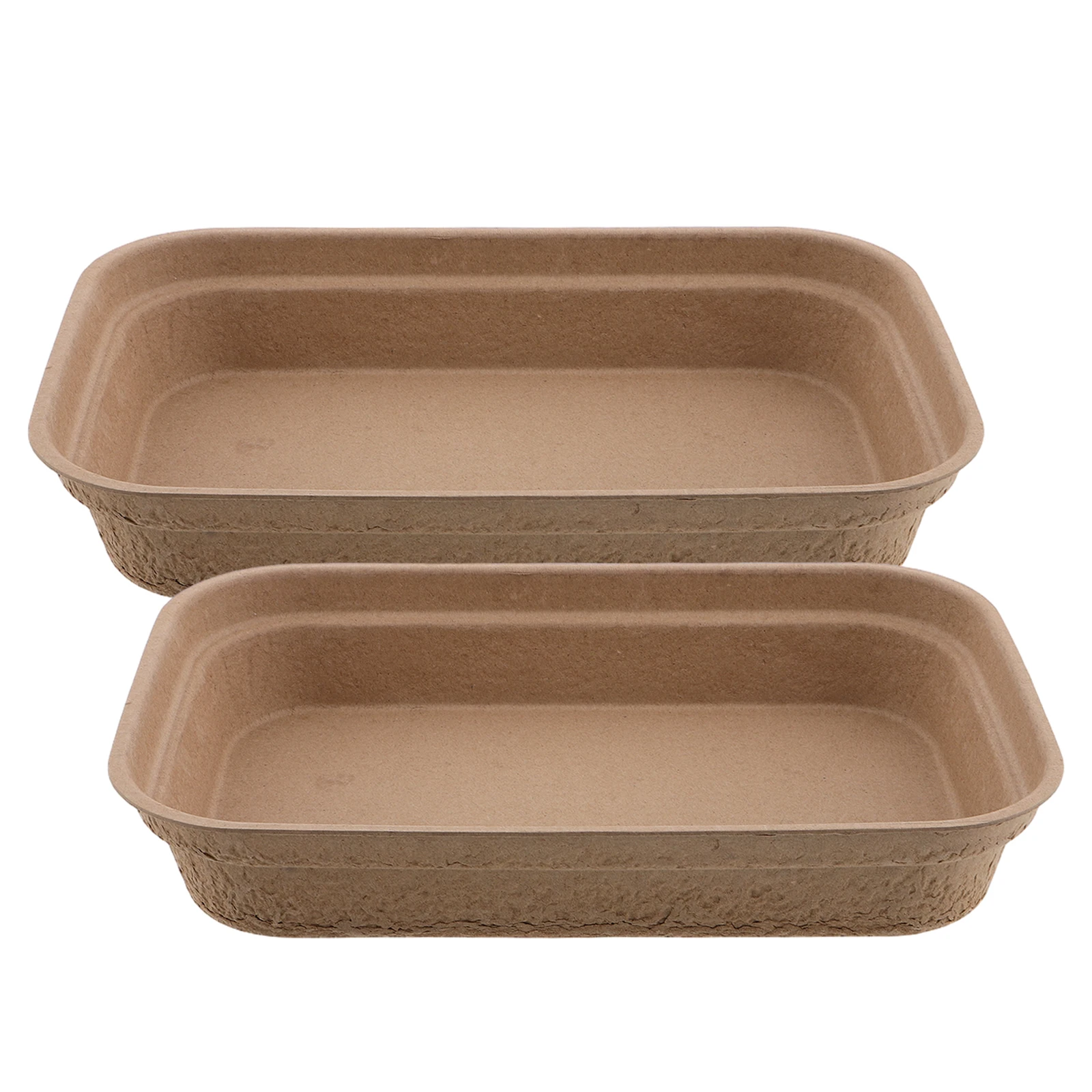 

2pcs Pulp Cat Toilet Large Litter Box Open Design Splash Guard Spacious Lightweight Disposable Tray Pet Portable Toilet Small
