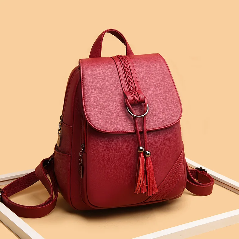 High Quality Women\'s Backpack 2023 New Delicacy Tassel Pendant Mommy Bags Student Backpack Large Capacity Outdoor Travel Bag