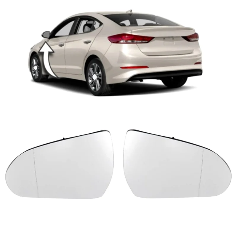 

AV34-Exterior Side Reflective Glass Lens For Hyundai Elantra 2015-2017 87611F2010 87621F2010