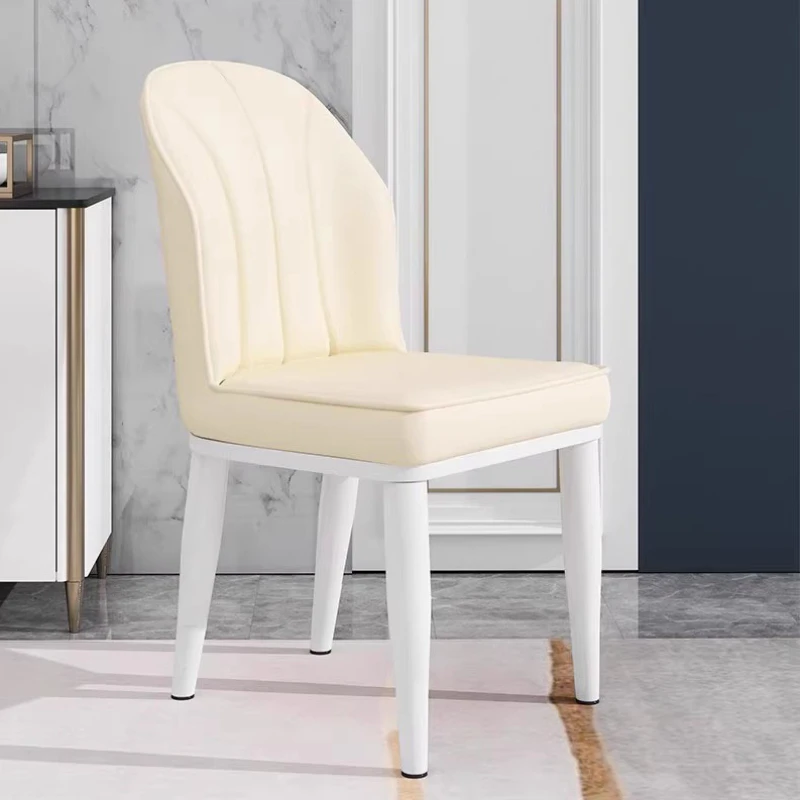 White Waterproof Dining Chair Eaiting Gold Simple Leather Designer Dining Chair Nordic Modern Cadeiras De Jantar Furniture