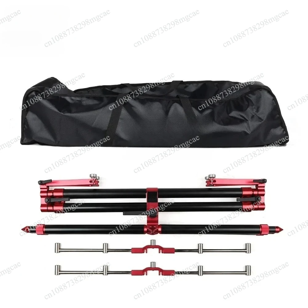 Premium Aluminum Alloy 5 Heads Fishing Rod Rack, Triangle Folding Bracket with Retractable Design for High Performance