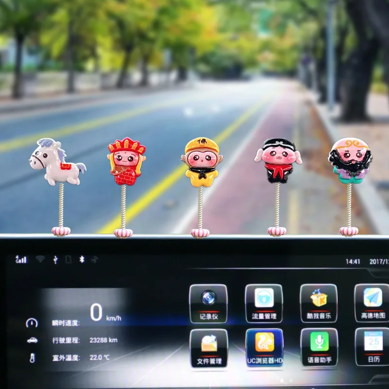 Car Bobblehead Ornament Accessories Cartoon Cute Journey To The West Figure Car Interior Decor Accessories Creative Decoration image 3