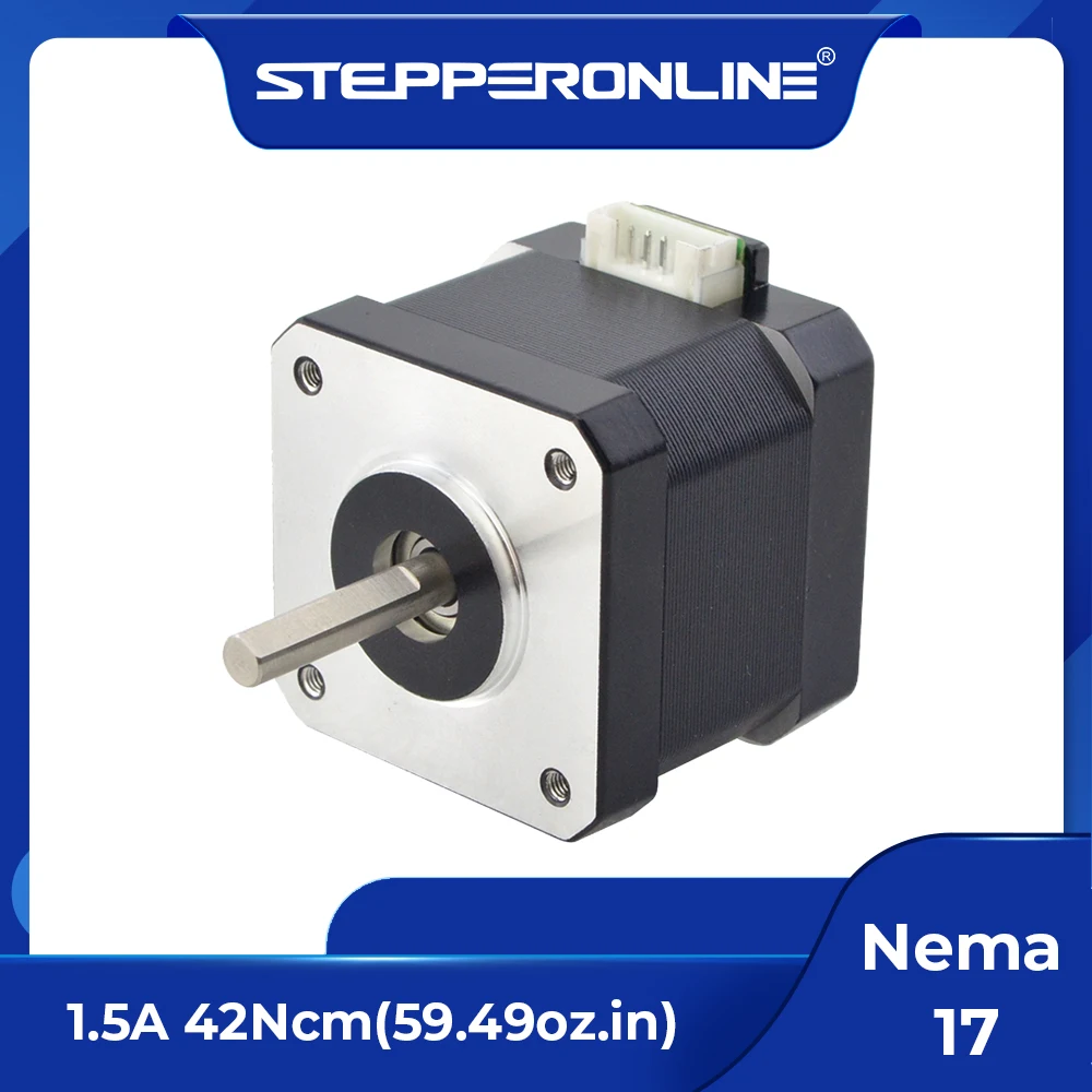 STEPPERONLINE 3D Printer Nema 17 Stepper Motor 42Ncm 42x38mm 42 Motor 60oz.in 1.5A Nema17 Stepper 4-lead for CNC Router