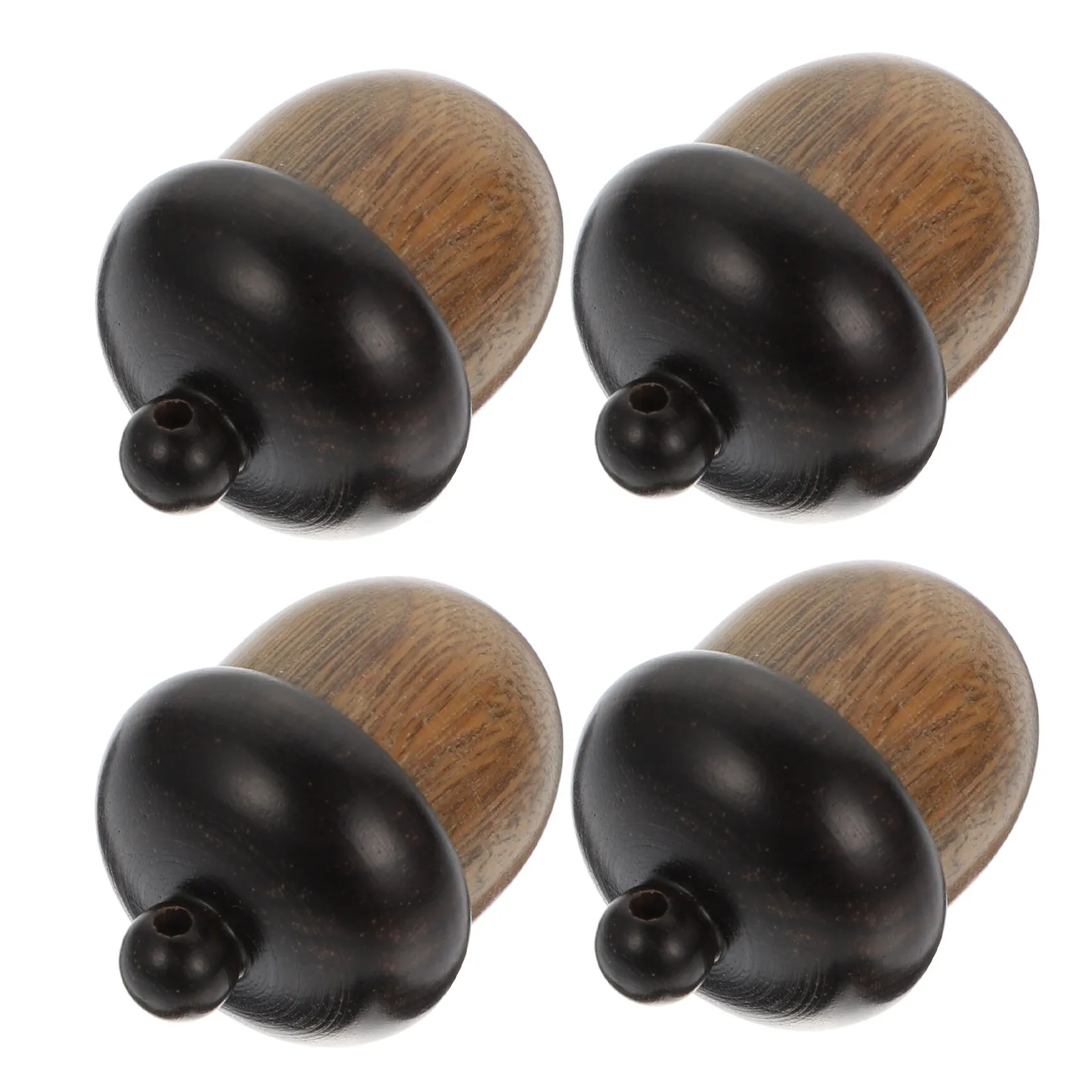 4Pcs Wood Acorn Box Pendant Charm Handmade Openable Acorn Locket with Lid for Necklace Keychain DIY Jewelry Making Fall view 4