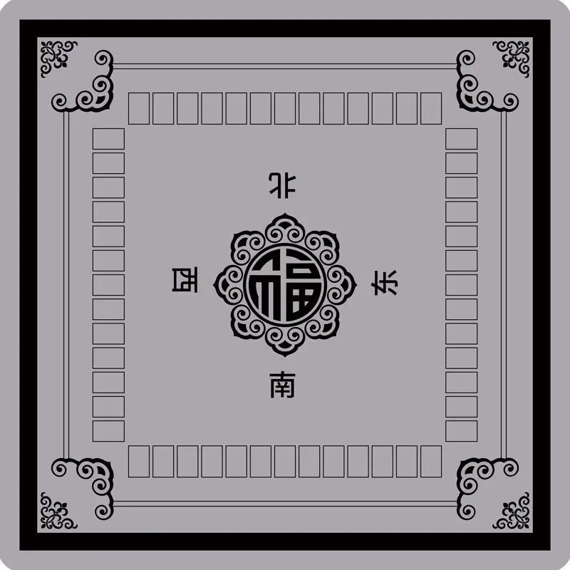 Attracts Wealth And Prosperity Mahjong Table Mat Anti-Slip Noise Reduction for Card Game Table Playing Room Home Decor