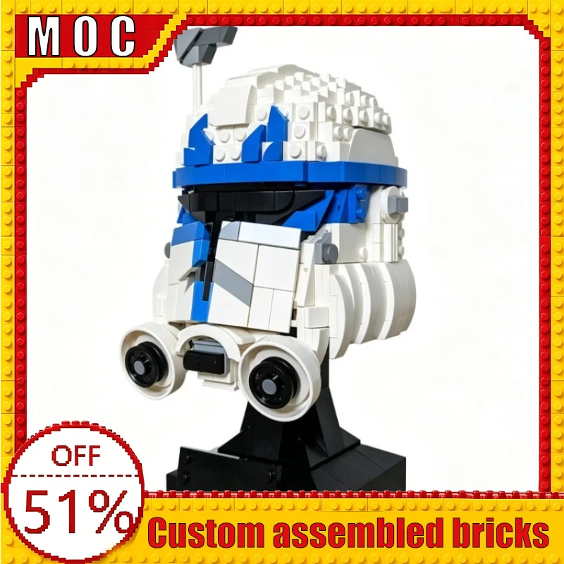 634PCS War Series Captain Character (Phase 2) Helmet MOC Custom Building Blocks Educational Assembly Toy Display Birthday Gift
