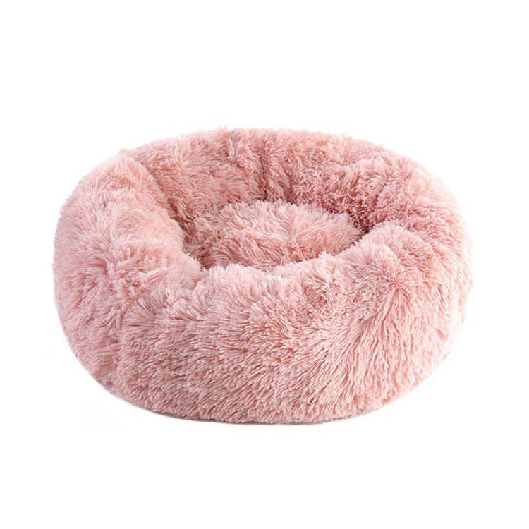 Faux  Pillow Pet Donut Cuddler Round  Bed for Large Medium Small Dogs and Cats Dog Bed Cat Calming Bed