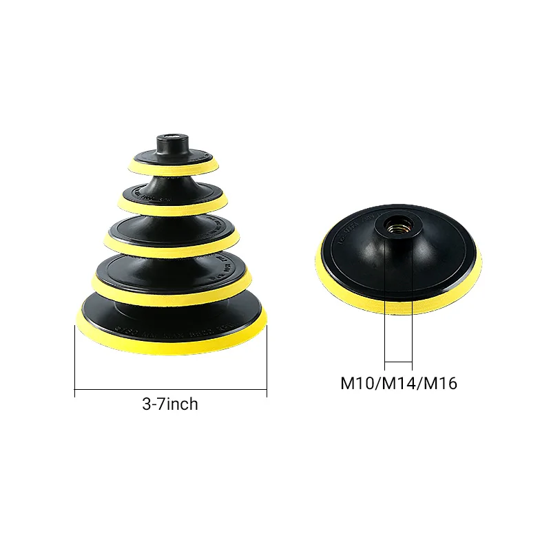 3-7inch flocked sandpaper suction cups car polishing waxing pads with self-adhesive discs 10/14 mm thread adapter polishing tool